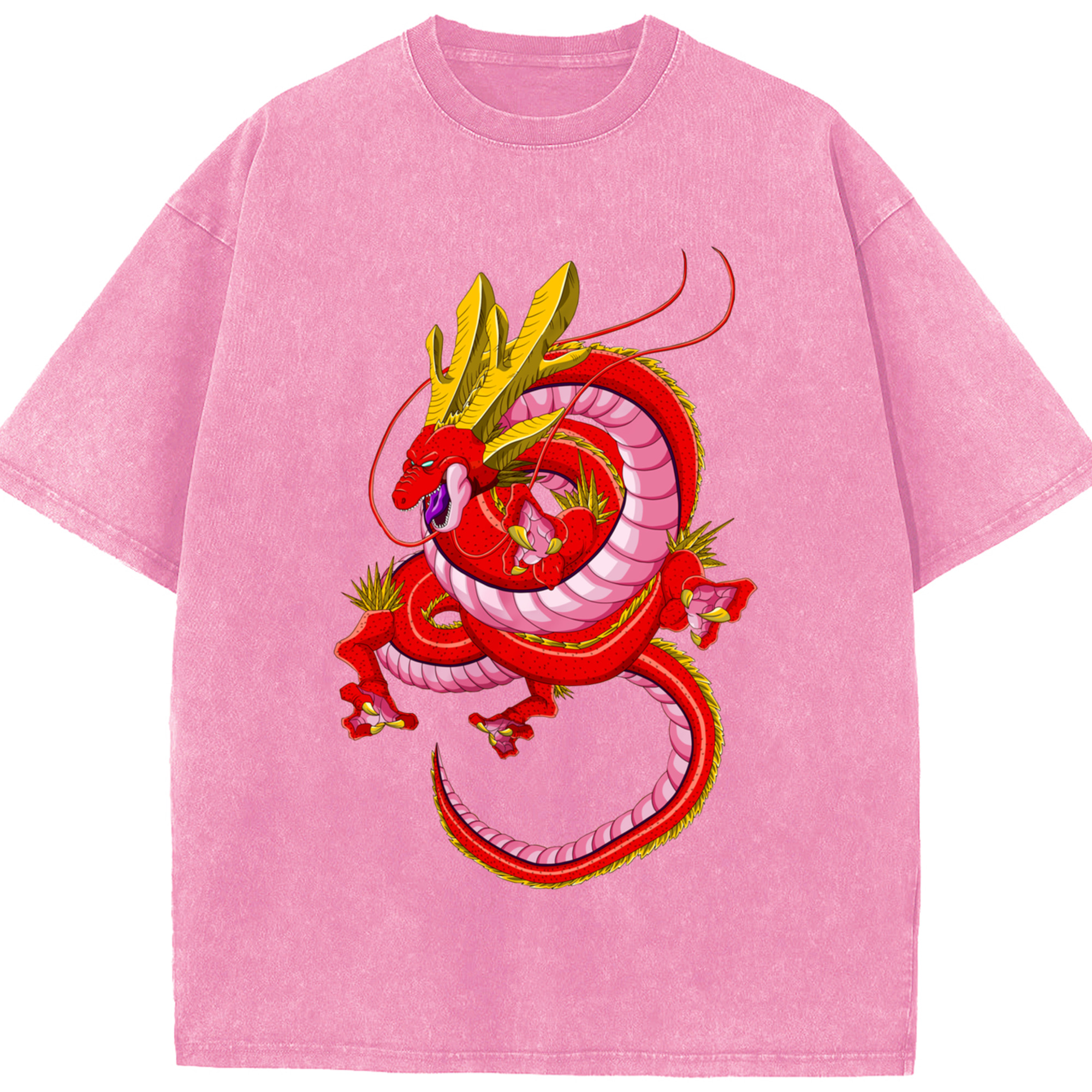 （画像用） ドラゴンボール 神龍 シェンロン DRAGON BALL Shenron 綿100% ヴィンテージ風 半袖Tシャツ（フロントプリント）